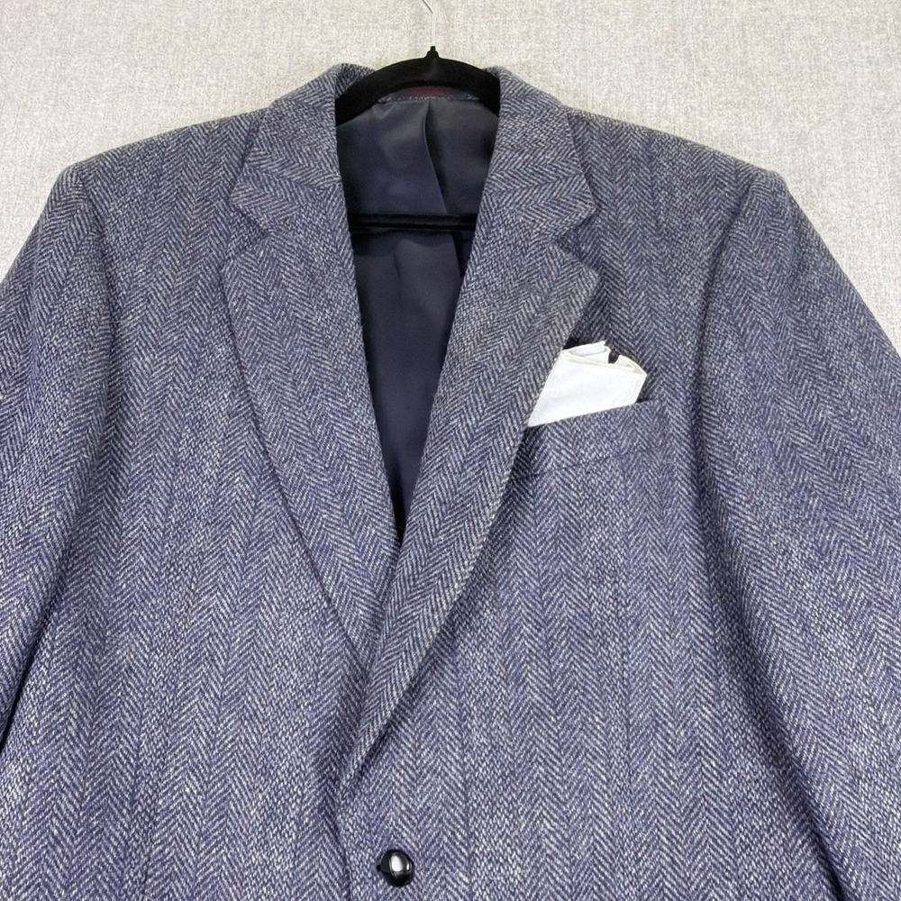 English‎ Manor Sport Coat 40 R Gray/ Charcoal 100% Wool Herring Bone Blazer